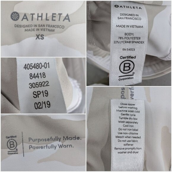 Athleta Powerlift Camo Contender 7/8 Tight Womens Grey White Legging Pants Sz XS - Picture 5 of 11